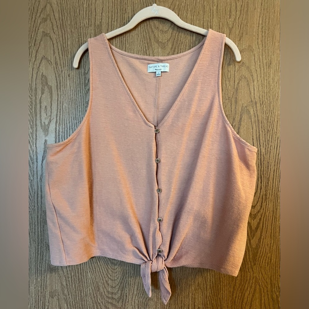 Madewell Texture & Thread Button-Front Tie Tank Top